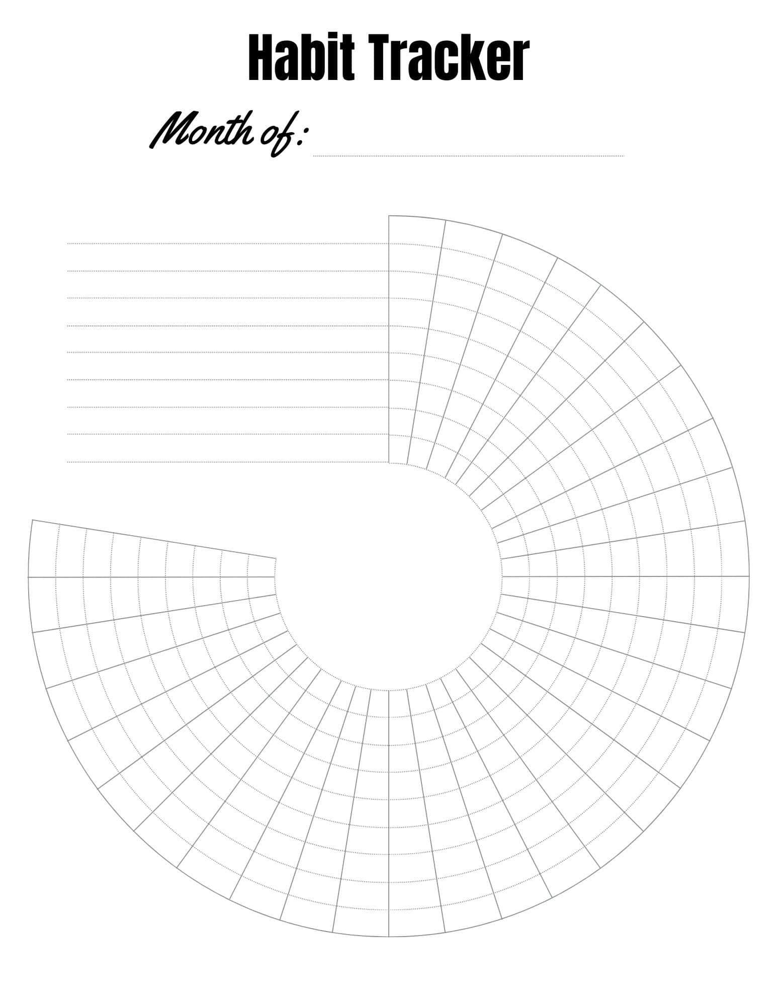 colorful monthly circle habit tracker | free printable
